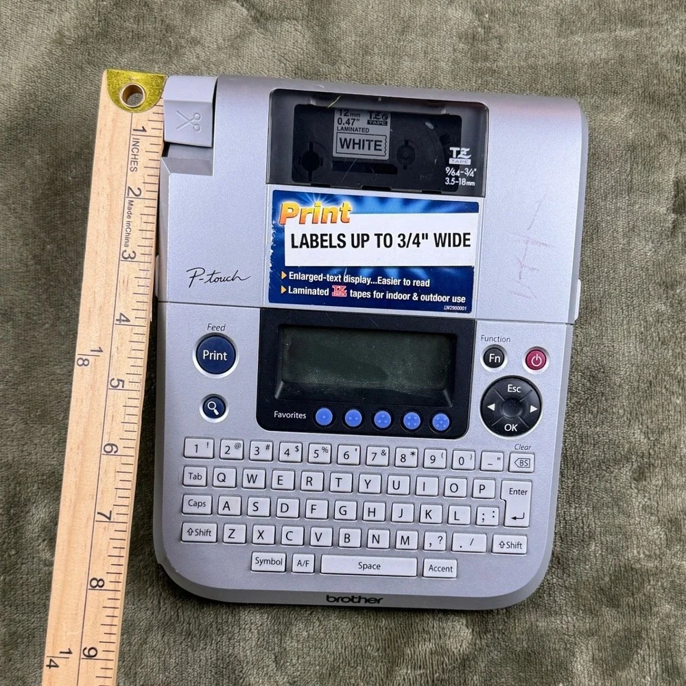 Brother P-Touch PT-1880 Label Maker Silver Handheld Desktop Printer TZ Tape